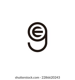 Letter E in g, circle geometric symbol simple logo vector