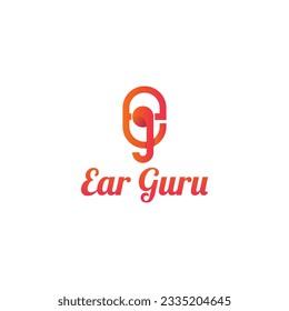 Letter e and g combined make ear logo design