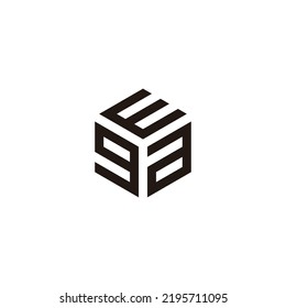 Letra E, g y símbolo geométrico hexagonal simple vector de logotipo