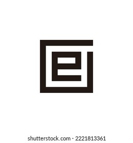 Letter e in G square geometric symbol simple logo vector