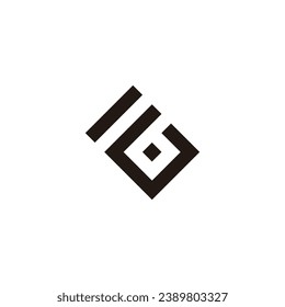 Letter E and G squares geometric symbol simple logo vector