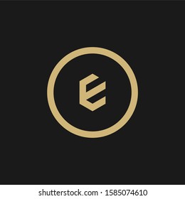 Letter e geometric logo design template