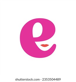 letter e girl logo design