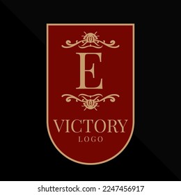 letter E glorious victory logo vector design element