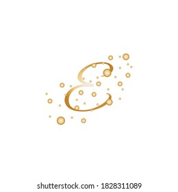 Letter E With Gold dotted circle style effect.