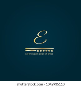 letter E gold logo concept. Designed for your web site design, logo, app, UI.letter E handwritten lettering 