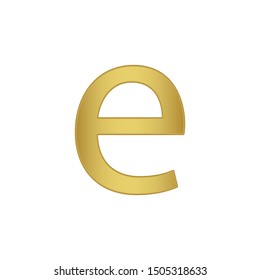 letter E. Golden letters, small gold letter of  alphabet.  vector