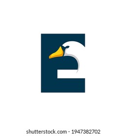 Buchstabe E Gänsehaut Design Vorlage Inspiration, Swan Vector, erstes Logo.