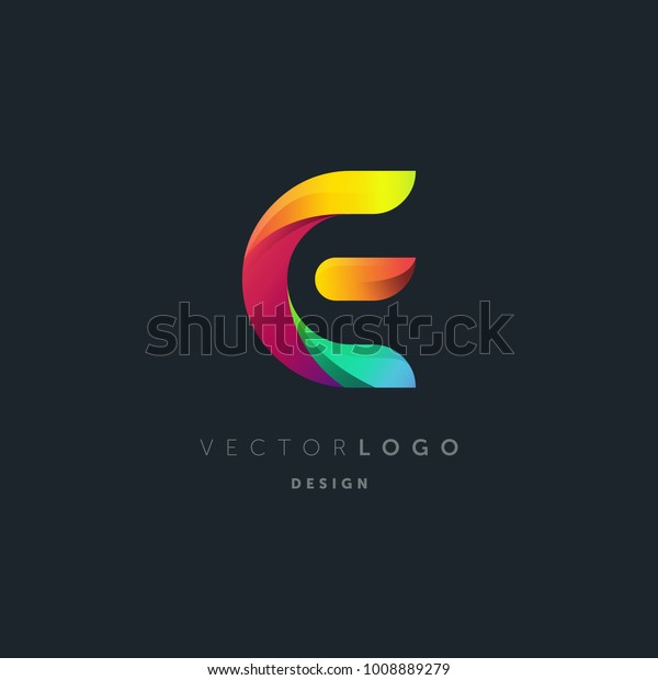 Letter E Gradient 3d Logo Vector Stock Vector Royalty Free