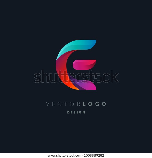 Letter E Gradient 3d Logo Vector Stock Vector Royalty Free 1008