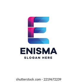 Letter E Gradient Logo, Business Initial Icon Design