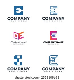 Plantilla de diseño de logotipo de tecnología de gradiente de letra E. Símbolo global Abstractas con el logotipo de la conexión del círculo.