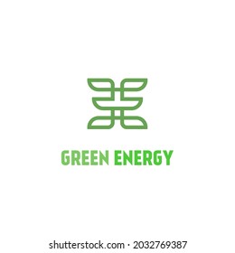 letter e green leaf logo green outline nature logo symbol