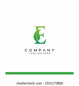 Letter E Green Leaf Nature logo icon Vector