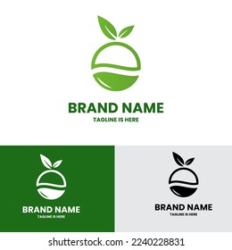 
Letter E Green melons logo design
