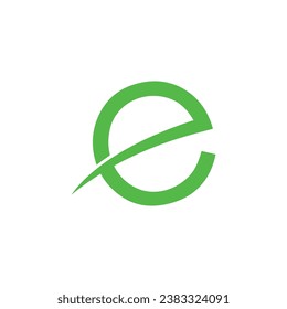 Letter E green nature round circle logo design vector royalty free image template 