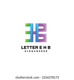 letter e, h, b logo symbol icon for business 