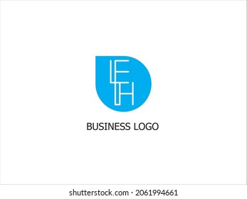 Letter E and H logo design vector
