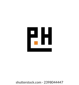 Letter e H square geometric symbol simple logo vector