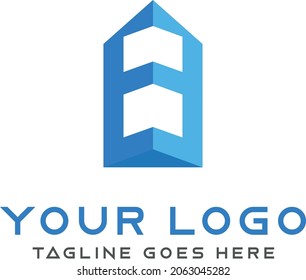 Letter E, H and A with triangle shape Logo