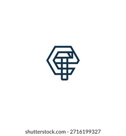 Letra e em forma de martelo logotipo design.