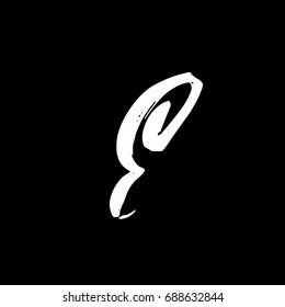Letter E. Handwritten by dry brush. Rough strokes font. Vector illustration. Grunge style alphabet