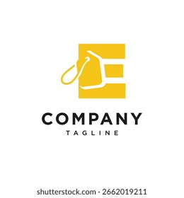 Letter E Hang Tag Logo Icon Vector