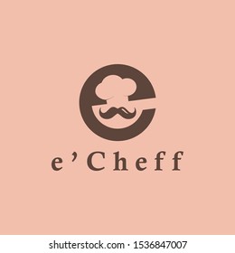 letter e and hat chef logo vector