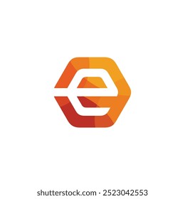 Letra E Hexágono logo diseño Vector Plantilla