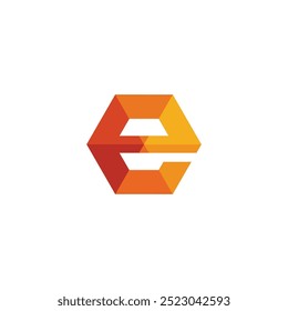 Letra E Hexágono logo diseño Vector Plantilla