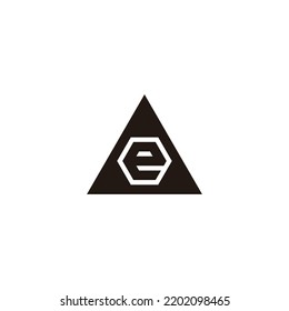 Letter e hexagon, triangle geometric symbol simple logo vector