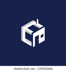 Letter E Home Building Construction Abstraktes Creative Logo 