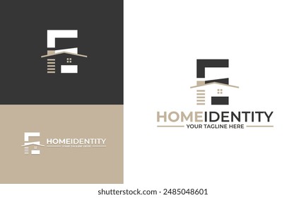 Letter E Home Identity Logo Template.