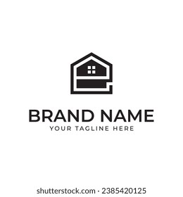 letter E home logo design