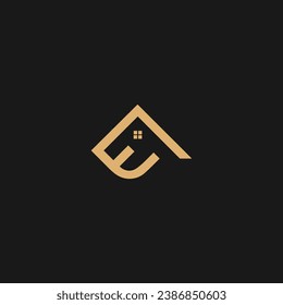 Letter E home logo monogram identity  business typography design element,
