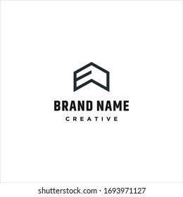 Letter E Home logo template design in Vector illustration 