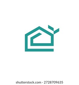 Letter E Home Nature Logo 