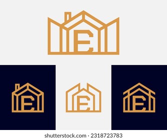 Letter E house building logo. This logo is perfect for home rentals, home sales, real estate, construction, and the like.