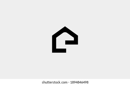 letter e house logo design vector illustration