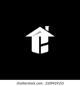 Letter E house logo design template