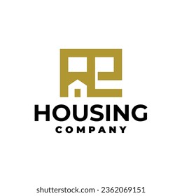 letter A and E with house shape logo for real estate company or any business related to house.