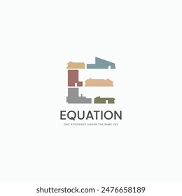 Letter E houses logo. E monogram residence logo design concept. Vector illustration