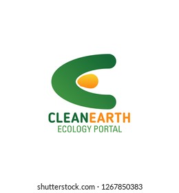 Letter E icon for clean earth ecology portal or natural eco energy production company project. Vector isolated green nature and sun symbol of letter E for eco recycling concept