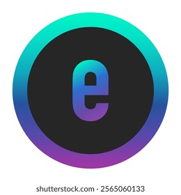 Letter e icon with a gradient ring design. A clean, modern, and stylish look, ideal for logo creation, application design, and other creative projects that emphasize uniqueness