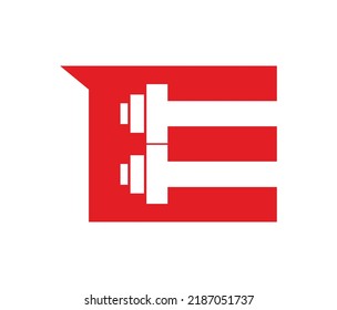 Letter E With Icon GYM or FITNESS Logo Design