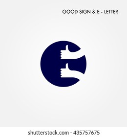 Letter E Icon Logo Alphabet Good Hand Best Abstract Excellent Perfect Great Vector Illustration