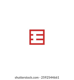 Letter E icon logo flat vector design