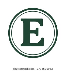 Vector del sello del logotipo de la letra E sobre fondo blanco
Icono de sello de Vector