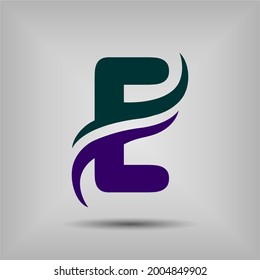 Letter E icon and logo template. New design and elegant typographic concept. Two Colour. File EPS.