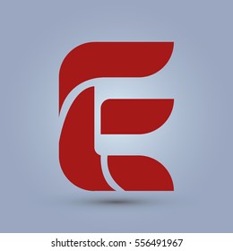 Letter E icon and logo template.  New  Flat design and elegant typographic concept. red